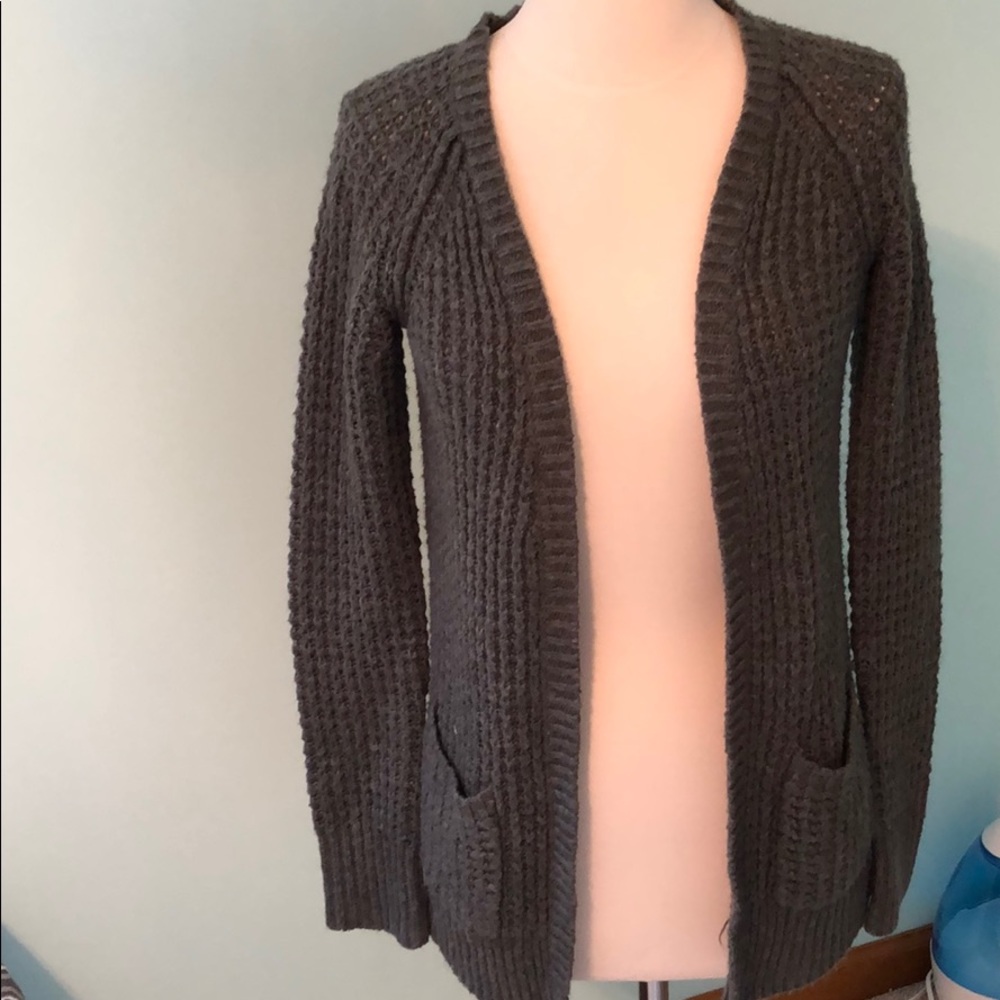 Gray knit cardigan